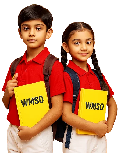 Two WMSO students holding their Olympiad books