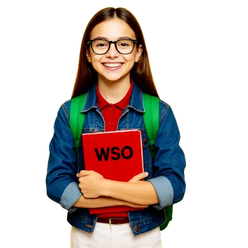 Student holding a WSO book